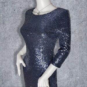 LULUS Delightful Ways Navy Blue Sequin Mini Bodycon Dress Size SMALL